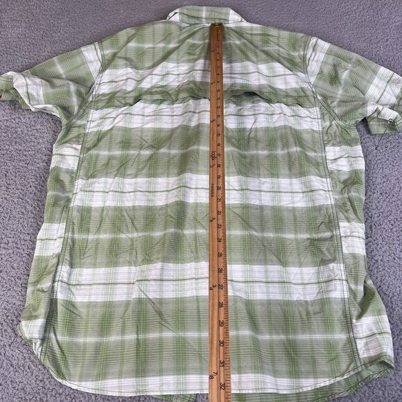 The North Face Shirt Mens XL Green Plaid Button  Vaporwick Vented Outdoor - Picture 11 of 12